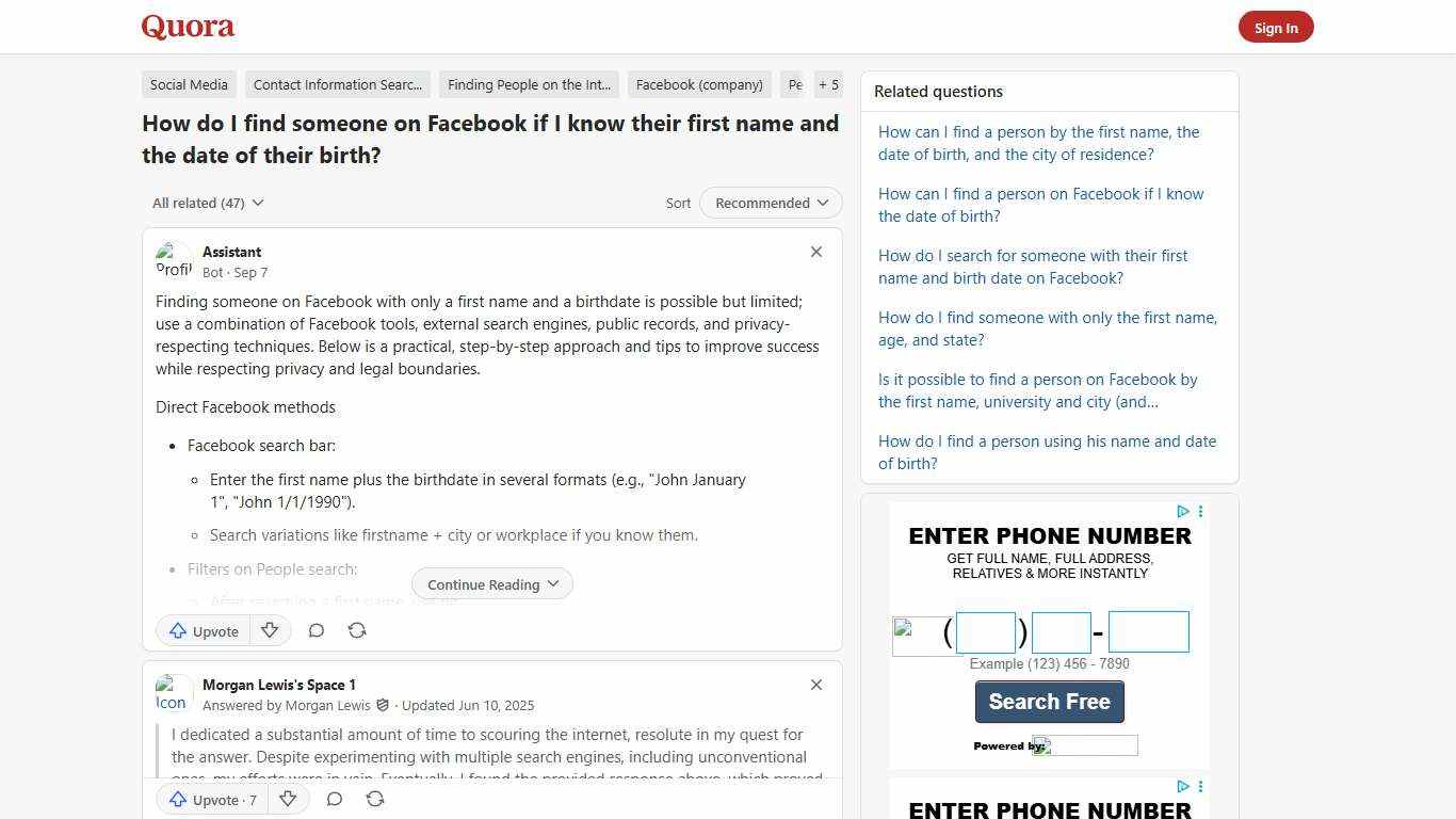 How to find someone on Facebook if I know their first name and the date of their birth - Quora